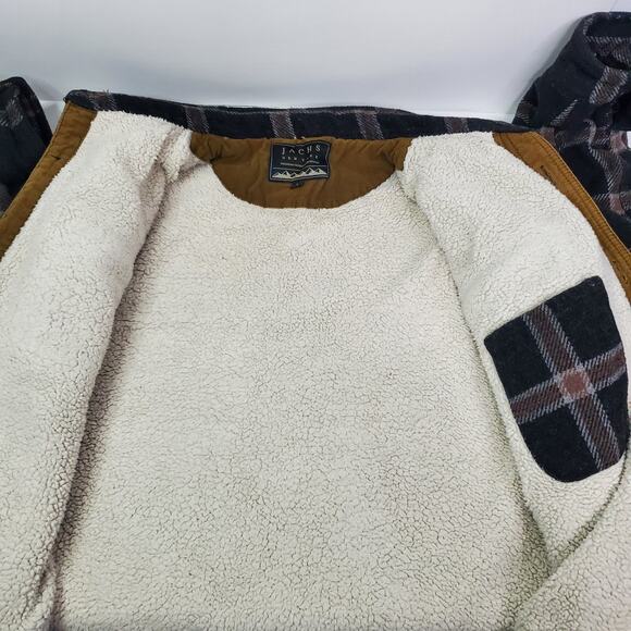 Jachs New York Men's Sherpa Lined Large Wool Blend Shirt Jacket Shacket - Picture 4 of 10